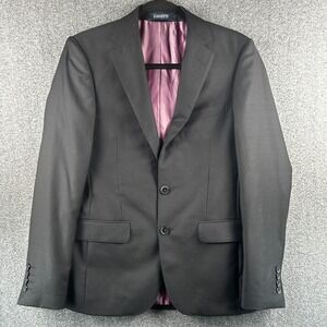 Zanetti Men's‎ Pure Wool Lanificio Di Biella Blazer Size 36 Short Black Single